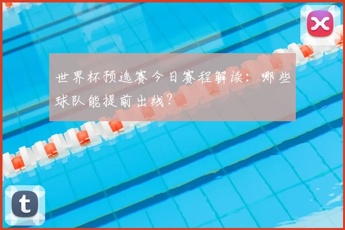 世界杯预选赛今日赛程解读:哪些球队能提前出线?
